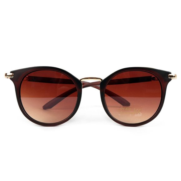 Anyssa Round Classic Sunglasses Brown - Picture 2 of 5